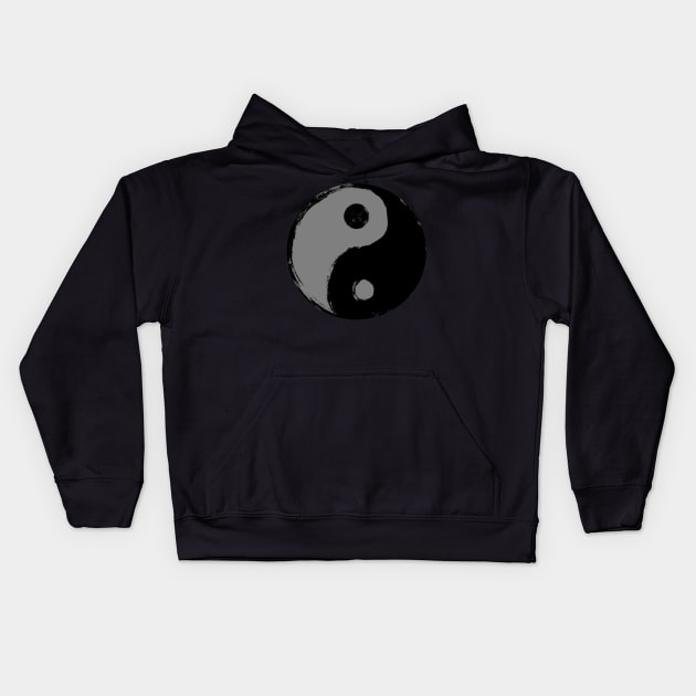 Grunge Yin Yang Kids Hoodie by House of Moai